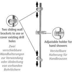 Wenko Power-Loc Duschstange Chrom Befestigen Ohne Bohren -Wenko 903304 1068 03