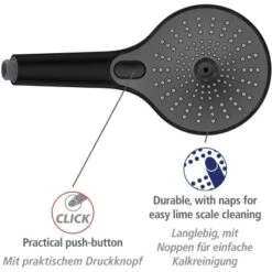 Wenko Duschkopf Ultimate Shower Schwarz/Grau Ø 13 Cm -Wenko 903405 1068 03