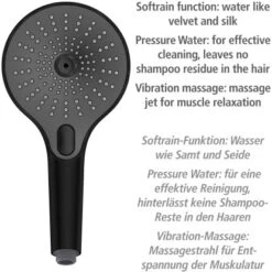 Wenko Duschkopf Ultimate Shower Schwarz/Grau Ø 13 Cm -Wenko 903405 1068 05