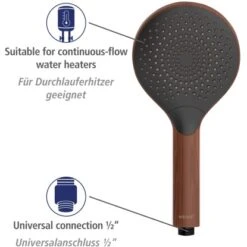 Wenko Duschkopf Watersaving Wood Ø 12 Cm 14 Wenko Duschkopf Watersaving Wood Ø 12 Cm -Wenko 903410 1068 05