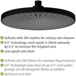 Wenko Regenduschkopf Ultimate Shower Schwarz/Grau Ø 25 Cm -Wenko 903630 1068 04
