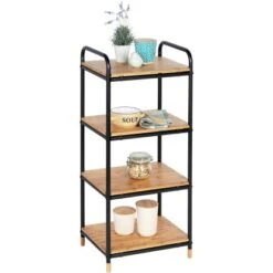 Wenko Regal Loft Bambus Braun Mit 4 Etagen -Wenko 918187 1068 3 781
