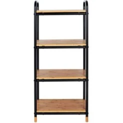 Wenko Regal Loft Bambus Braun Mit 4 Etagen -Wenko 918187 1068 4 781