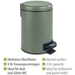 Wenko Treteimer Leman Dunkelgrün 3 L -Wenko 930699 1068 03