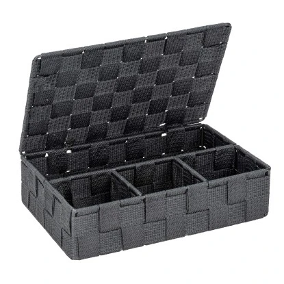 Wenko Aufbewahrungskorb Mit Deckel Adria Dunkelgrau Polypropylen 26 X 7 X 17 Cm 4 Wenko Aufbewahrungskorb Mit Deckel Adria Dunkelgrau Polypropylen 26 X 7 X 17 Cm – Bild 2