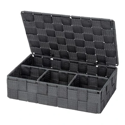 Wenko Aufbewahrungskorb Mit Deckel Adria Dunkelgrau Polypropylen 26 X 7 X 17 Cm 6 Wenko Aufbewahrungskorb Mit Deckel Adria Dunkelgrau Polypropylen 26 X 7 X 17 Cm – Bild 4