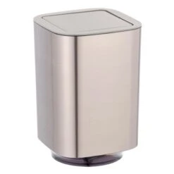 Wenko Schwingdeckeleimer Auron Silber 5.5 L Kunststoff 17.2 X 25.5 X 17.2 Cm