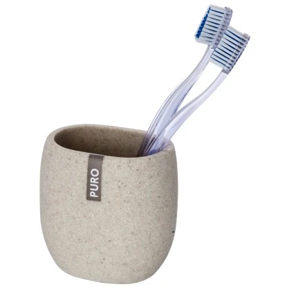 Wenko Zahnputzbecher Puro Steingrau 3 Wenko Zahnputzbecher Puro Steingrau
